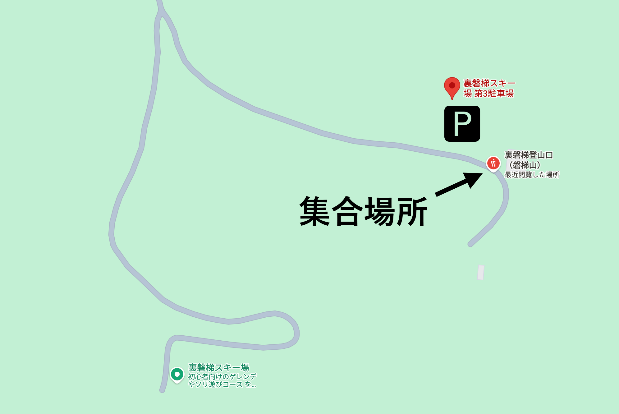 裏磐梯登山口近く